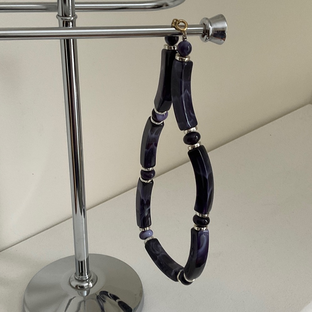Vintage Purple Beaded Necklace (choker) - Women Jewelry